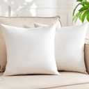 Organic Feather Down Throw Pillow Inserts (26x26 Inch, Set of 2) - 100% Cotton Shell, Filling of Feathers, Euro Square Decorative Pillow Form Core for Couch, Sofa, and Bed
