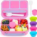 MaMix Bento Lunch Box, 4-Compartment Adult & Kids Lunch Containers (1300ML, Purple)