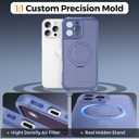 MOCCA Design for iPhone 13 Pro Case with Magnetic Invisible Stand [Full Camera Protection] [Compatible with Magsafe] Military Drop Shockproof Translucent Matte Phone Case Cover 6.1",Lavender Grey
