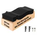 Zonegrace 60 Pack 29.5" Metal Deck Balusters Wave Arc, Matte Black Heavy Duty Metal Spindles for Deck Railing with Stainless Steel Screws, Outdoor Deck Railing Upgrade