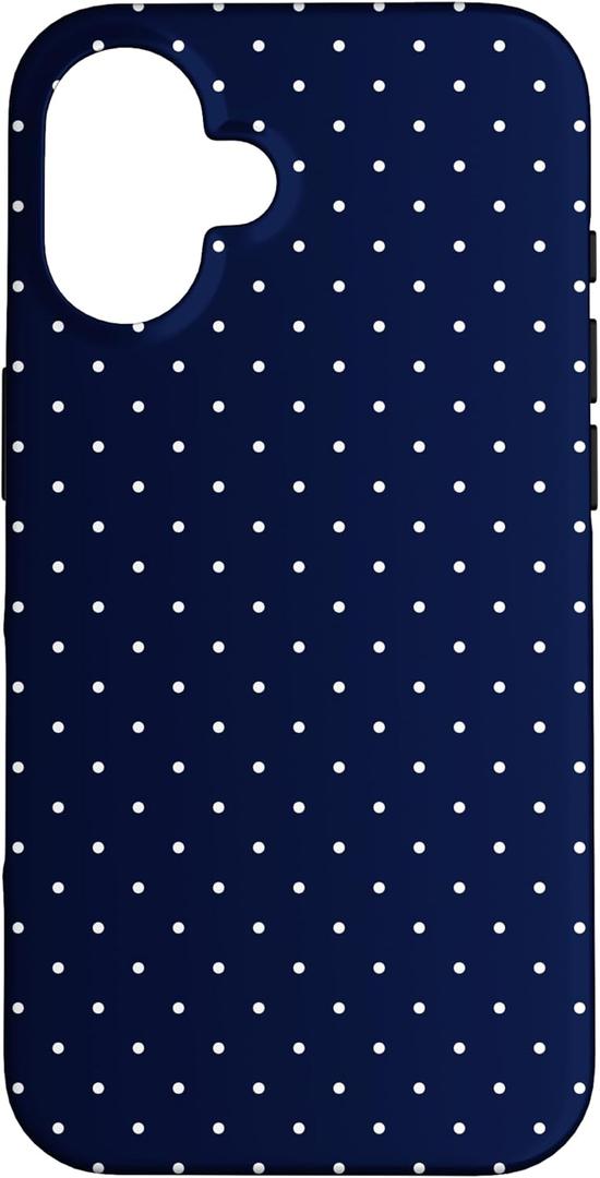 Boho Tiny Polka Dot Rockabilly Cute Navy Blue Polkadot Case for iPhone 16