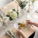 Rubtlamp 60Pcs Plastic Plates, Clear Disposable Plates, Hammered Heavy Duty Plastic Platos, Fancy Disposable Platos Include 30 Clear Dinner Plate, 30 Salad Plate For Bridal Spring