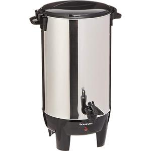 Taurus Columba Coffee Percolator, 40 Cup (152 fl oz), Stainless Steel, One-Hand Dispensing, Reusable Filter, Automatic Keep Warm, Large Capacity Coffee Urn for Parties, Events, Offices & Businesses (Silver)