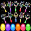 24 Pack Easter Party Favors for Kids, Easter Finger Lights Easter Basket Stuffers for Kid, Easter Egg Hunt Filling Treats Easter Basket Stuffers for Toddler Teens Boys Girls