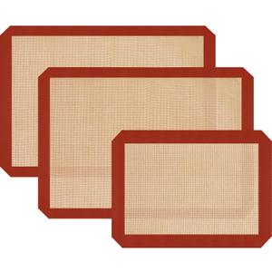 Silicone Baking Mats, 3 Pack Non-Stick Mats for Baking, Silicone Baking Mats Cookie Sheet, Easy Clean & Reusable Oven Baking Sheet for Making Cookies, Macaroons, Bread