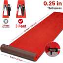 Red Carpet Runner 3x10 ft, Extra Thick 450 GSM Aisle Runner Rug, Non Slip 480 GSM TPR Rubber Backed Event Carpet Runner for Wedding, Party, Prom, Hollywood Runway, VIP Entrance