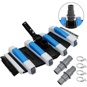 Enhanced Pool Vacuum Head with Direction-Control Swivel Handle Kit Included 2X 1-1/4" or 1-1/2" Pool Hose Adapter Connector Coupling