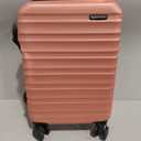 Amazon Basics 21" Hardside Carry-On Luggage, Hardshell Suitcase With Wheels, Expandable For Up to 25% More Space, With Scratch-Resistant Surface, Four Multi-directional Wheels, Rose Gold