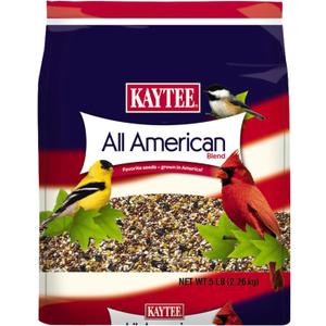 Kaytee All American Wild Bird Food Seed Blend for Cardinals, Blue Jays, Finches & Other Outdoor Wild Birds, 5 Pounds (EXP 03/03/27)