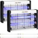 2 Pcs Electric Bug Zapper Indoor Insect Killer with Replacements Bulbs 20W Blue Light Powerful 2800V Attract Fly and Mosquito Traps with Circuit No Load Protection Outdoor Plug in Pest Control