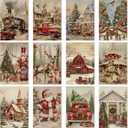 VioraWhite 12 Pcs Seasonal Diamond Art Set for Adults Holiday Theme Diamond Painting Kits for Women DIY Cartoon 5d Rhinestones Crafts Gifts with Tools for Home Wall Decoration(Retro)