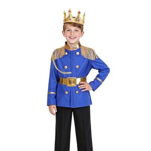 Dormstop Boys Prince Charming Costume Kids Royal Prince Dress Up for Cosplay Fairytale Ball Halloween Birthday Party Outfit (Blue, 7-8 Years)