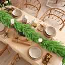 Horynar 2 Pcs Christmas Garlands, 12 FT (2 * 6FT) Artificial Lifelike Pine Garland, Banner Included,Greenery Garland for Mantle,Table,Stairs,Wall,Indoor, Christmas Decorations Outdoor (2, 6 FT)