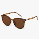 Livho Polarized Sunglasses, Retro & Oversized Shades for Women with Round Lenses, Brown Lens