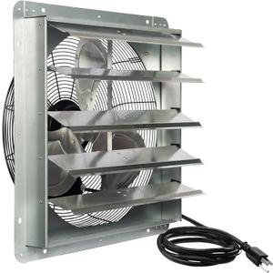 KEN BROWN 20 Inch Shutter Exhaust Fan With 1.65 Meters Power Cord Wall Mounted, High Speed 3500CFM, Vent Fan For Garages And Shops, Greenhouse,Attic Ventilation