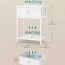 SONGMICS Nightstand, Small Side Table, Narrow End Table with Fabric Drawer, 1 Drawer-1Pc