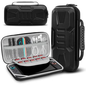 JoyHood Carrying Case for Switch 2 - Protective Travel Handbag with 10 Game Card Slots Portable Storage Bag Compatible with Console & Accessories, Black