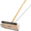SPARTA 4002600 Stainless Steel Grill Brush, Grill Scraper With Long Handle For Commercial Cleaning, Kitchens, Restaurants, Bathrooms, 30 Inches, Brown