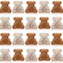 Chivao 20 Pcs Mini Plush Bears Bulk 4'' Small Bear Stuffed Animal Easter Gifts for Kids Easter Party Favor Classroom Exchange Baby Shower Wedding Party Supplies(Brown, Apricot)