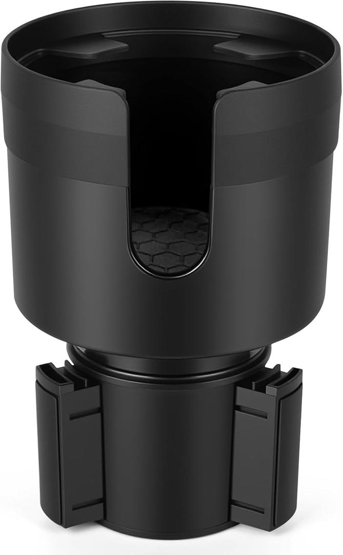 Car Cup Holder Expander, Large Cup Holder Extender for Car with Adjustable Base, Water Bottle Holder Adapter Fits Yeti, Hydro Flask 24/32oz, Big Water Bottles in 3"-3.9", Black
