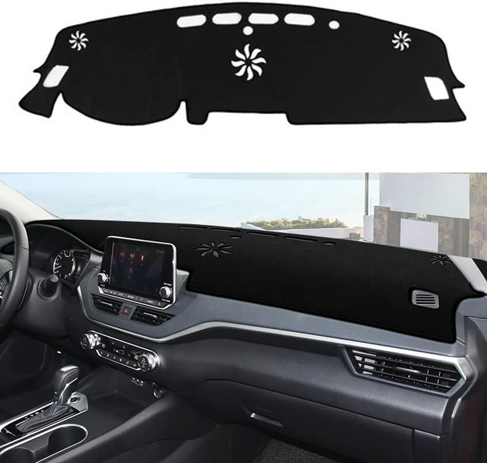 Dashboard Cover Dash Cover Mat Pad Carpet Custom Fit for Nissan Altima 2019 2020 2021 2022 2023 2024 2025 2026(Without HUD) Accessories Anti-Skid Center Console Protector Cover Mat(Black Edge)