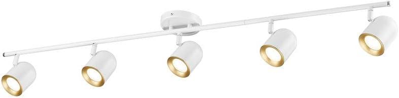 FEMILA Track Lighting, Led Track Light, GU10 Bulbs Included, 44" Flush Mount Ceiling Spot Lights, for Living Room, Gallery, Bedroom, Hallway, 4FS78TL-5 WH (Bluebell, Pure White)