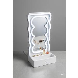 Orbit Wavy LED Light and Mirror Phone Holder is a multifunctional phone stand featuring a vibrant LED glow, a built-in mirror, and a trendy wave design for hands-free viewing