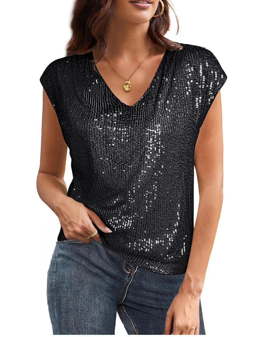 GRACE KARIN V Neck Sequin Short Sleeve Tops for Women Elastic Sparkly Tank Top for Party
2XL GRACE KARIN V Neck Sequin Short Sleeve Tops for Women Elastic Sparkly Tank Top for Party
2XL