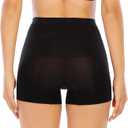 Womens Seamless Shaping Boyshorts Panties Tummy Control Underwear Slimming Shapewear Slip Shorts (Black, XXL)