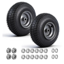 (2 Pack)13x5-6 Tubeless Riding Mower Tire and Wheel,Tubeless,3/4" and 5/8" Bushings, 3-5" Centered Hub,Compatible with Riding Mowers and Garden Tractors