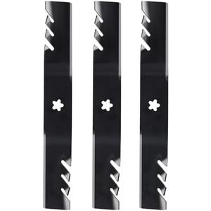 Qopaw 3 Pack Mower Blades for Many 54 in Deck 18-4/9" Length Compatible with Craftsman, Poulan, Husqvarna,Replaces for 532187255 532187756 187255 112053, 24541,187254,187256