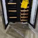 EUHOMY Wine and Beverage Refrigerator, 24 Inch Dual Zone Wine Cooler with Glass Door Hold 21 Bottles and 88 Cans, Built in or Under Counter Wine Fridge with Blue LED Light