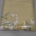 Silk Flowers Gold Fabric Plum Blossom Taupe Printed Floral Shower Curtain,Farmhouse Waterproof Yellow Polyester Tan Bathroom Curtains,72" W x 72" H