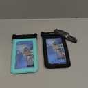 [Up to 8.5''] Floating Waterproof Phone Pouch 2 Pack, IPX8 Double Space Waterproof Phone Case with Lanyard for iPhone 17 16 15 Pro Max, Galaxy S25 Ultra, Cellphone Dry Bag Beach Cruise Ship Essentials (Black & Green)