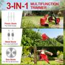 Cordless Weed Wacker, Electric Weed Trimmer with Wheels, 2x2.0Ah 21V Battery Powered Weed Eater, String Trimmer Brush Cutter, 3 Types Blades Lawn Mower Edger Lawn Tool for Garden Yard