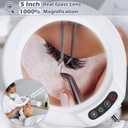 10X Magnifying Glass with Light and Stand, Real Glass Lens, 5 Color Modes, Stepless Dimmable, LED 2200 Lumens Floor lamp with 5 Wheels Rolling Base, Lighted Magnifier for Esthetician, Facials, Salon