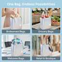 TOPZEA 40 Pack 10 x 8 Inch Glossy Reusable Grocery Bags, Non-woven Tote Shopping Bags with Handle, Bridesmaid Bag Stylish Foldable Gift Goodies Bag for Small Business, Wedding, Easter, Birthday