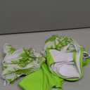 Verdusa Girl's 4 Piece Swimwear Crisscross Bikini Sets with Tropical Print Cover Up Lime Green 9Y