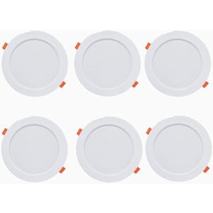 DC 12V LED Recessed Ceiling Light Cool White 720 Lumen Super Slim LED Panel Light 7" 8W Aluminum Downlights Cutout Diameter 5.4Inch for RV Boat Trailer (6 Pack)