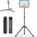 XXZU 72in Tablet Floor Stand Tripod,Tablet Stand Floor with 360 Ball Head,Height Adjustable Floor Stand Holder with Case,Tall Tripod for Phone/Music/Stream/Recording and All 4.7-13 Devices (Black-orange)