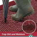 BEQHAUSE Indoor Door Mat 24" x 36", Dirt Trapper Door Mats Non-Slip Entryway Rugs Washable, Resist Dirt Absorbent Welcome Mat, Low Profile Floor Mats for Front Back Door and Entryway, Red