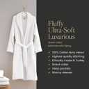 H by Frette Shawl Collar Bathrobe with Piping (X-Large) - Luxury All-White Bathrobe For Men and Women/ Soft, Fluffy, and Cozy / 100% Cotton