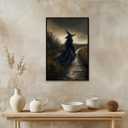 Vintage Halloween Wall Decor Horror Poster Mystic Gothic Wall Art Nature Witch Art Print Witchy Home Decor Aesthetic for Living Room Bedroom8x12inch black framed