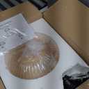 FLOURIM Semi Flush Mount Ceiling Light, Black Vintage Kitchen Ceiling Lights, Amber Striped Glass Close to Ceiling Light Fixtures for Living Room, Hallway, Bedroom