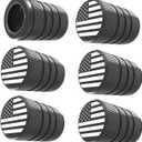 4 x Tire Valve Stem Caps, Black, 6 pcs/Pack, Anodized Aluminum Tire Valve Cap Set, Corrosion Resistant, Universal Stem Covers for Cars Trucks Motorcycles SUVs and Bikes (Black)