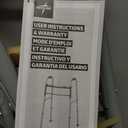 Medline Two-Button Folding Walker for Seniors, 5" Wheels, 32.5" to 39.5" Height, 400-lb. Capacity