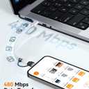 Temdan 4 Pack Lightning to USB C Adapter for iPhone 15/16/17 Pro/17 Pro Max,for iPhone 17/16 Charger,17/16 Accessories,Fast Charging & Data Transfer,USB C Charger Connector Cable,Not for Audio/OTG (Gray Non-OTG)