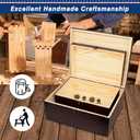 Wood Keepsake Boxes with Lock and Keys Handcrafted Decorative Wooden Storage Case Cabinet Container Hinged Lid Country Rustic Style Organizer for Trinkets Gift Card Collection Coffee Color 2 Pack
