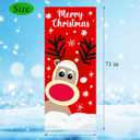 Christmas Door Cover Decorations Reindeer Front Door Cover Reindeer Background for Holiday Xmas Hanging Banner Christmas Door Decorations Home Decor