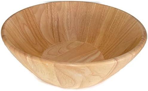 Salad Bowl Fruit Bowl Fruits Handmade Wooden Utensil Natural Rubber Serving Bowl 12 Inch